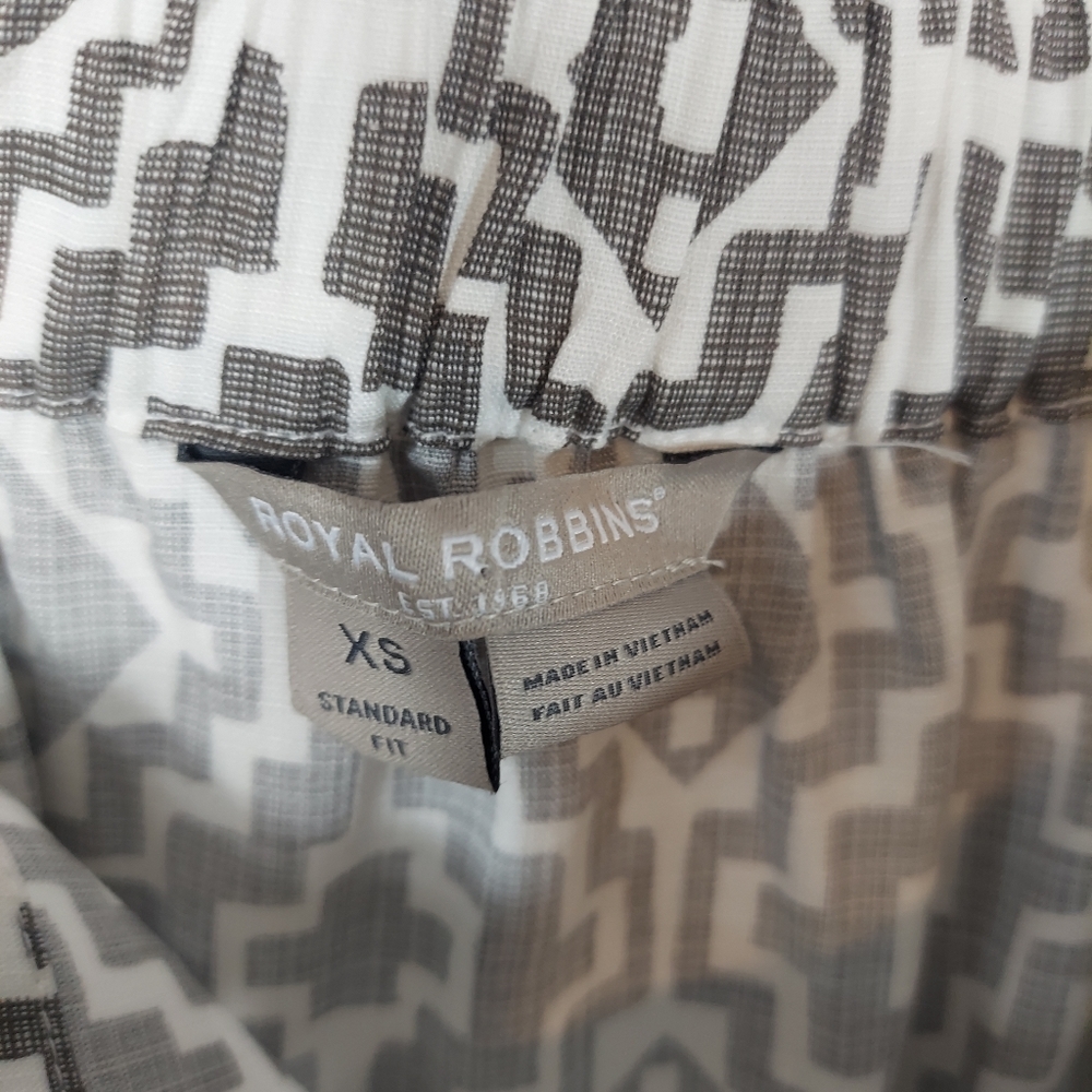 Royal Robbins Bergen Summer Skirt Ivory and Grey Print Hondo   XS - Picture 9 of 14